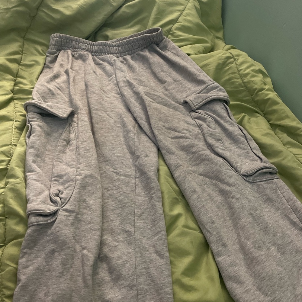 Gray Cargo Sweatpants